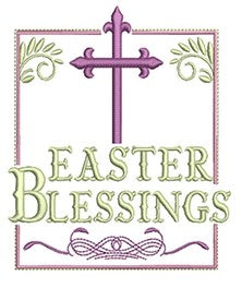 Easter Blessings Embroidered Kitchen Towels - Set of 2