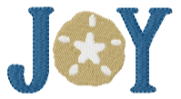 JOY Embroidered Hand Towels with Sand Dollar