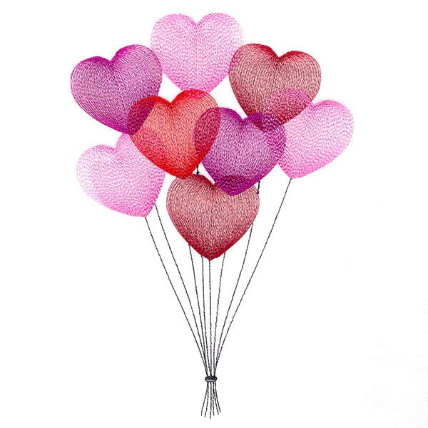 Love is in the Air Heart Balloons Embroidered Sweatshirt