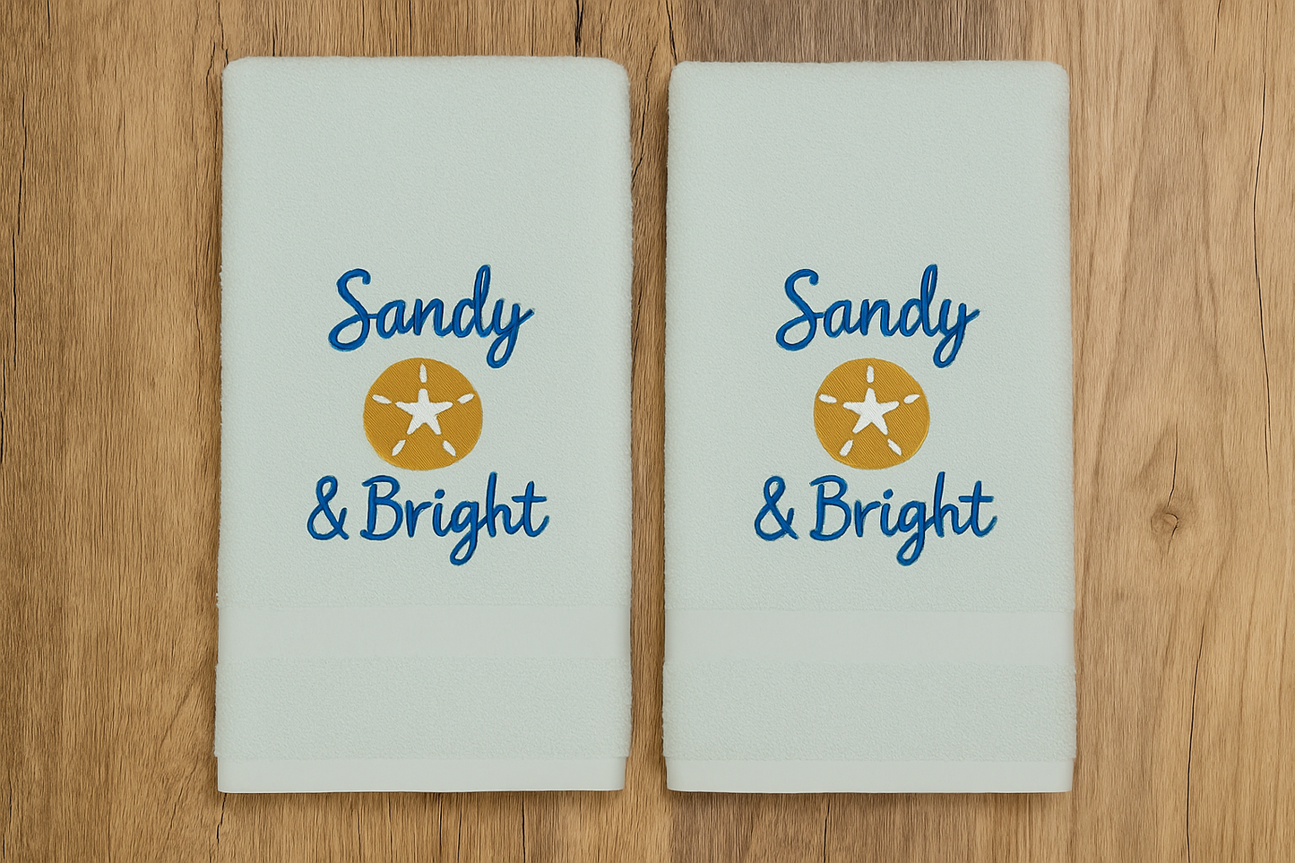 Sandy & Bright Embroidered Hand Towels