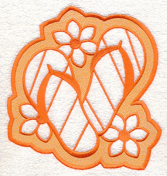 Embroidered Flip-Flop Towel - Orange Summer Design - Set of 2