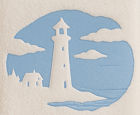 Lighthouse Embroidered Bathroom Hand Towels - Set of 2