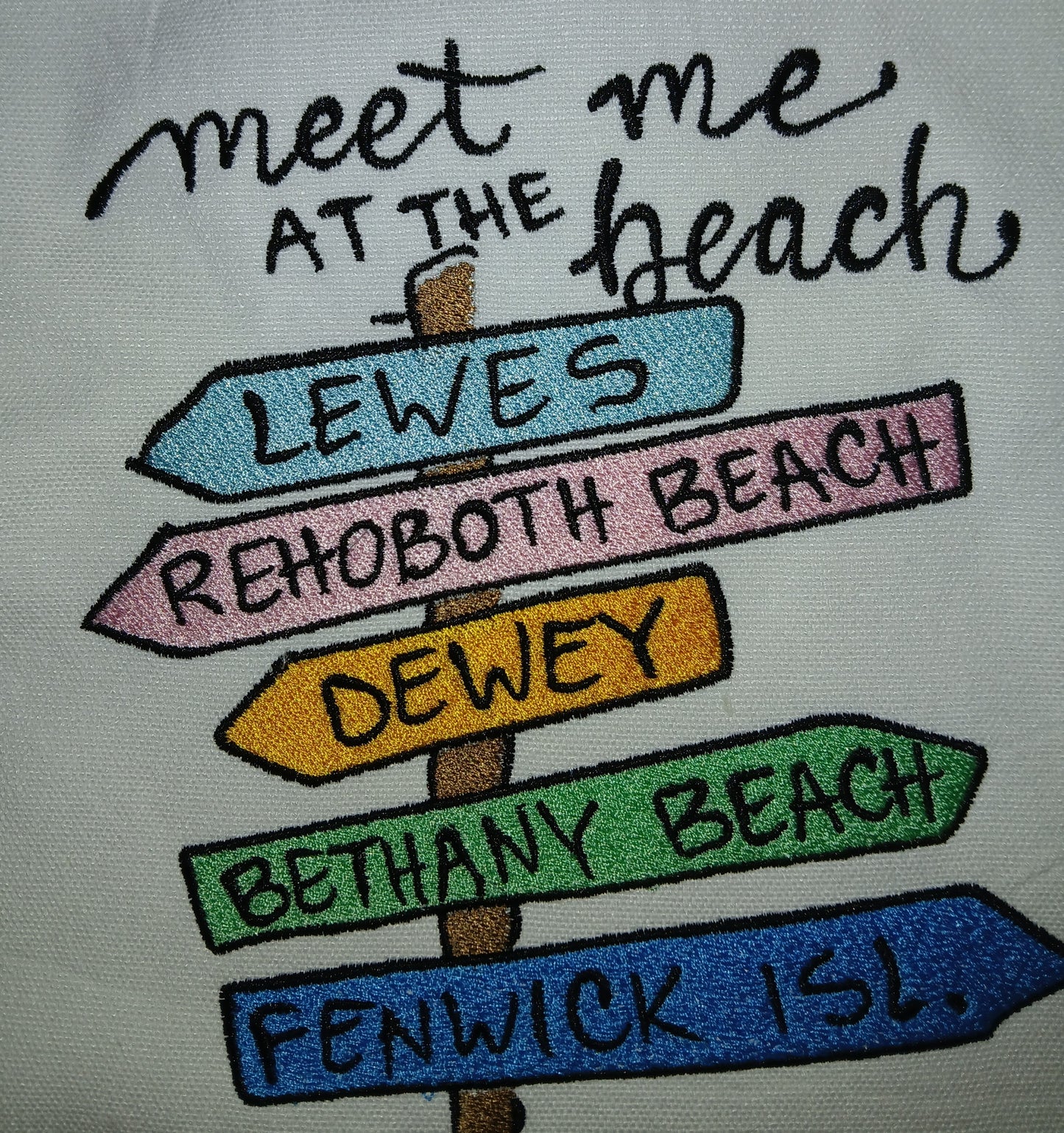 🏖️ Meet Me at the Beach – Embroidered Tote Bag