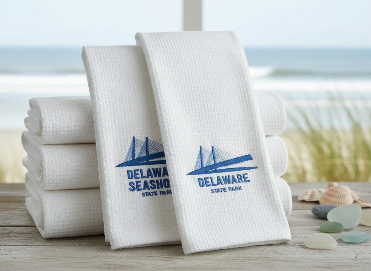 Delaware Seashore State Park Embroidered Kitchen Towel - Set of 2