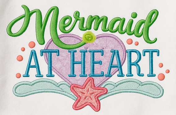 Mermaid At Heart Embroidered T-Shirt