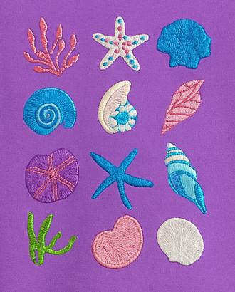 ๐ Sea Life Embroidered T-Shirt - Ocean Vibes Collection ๐