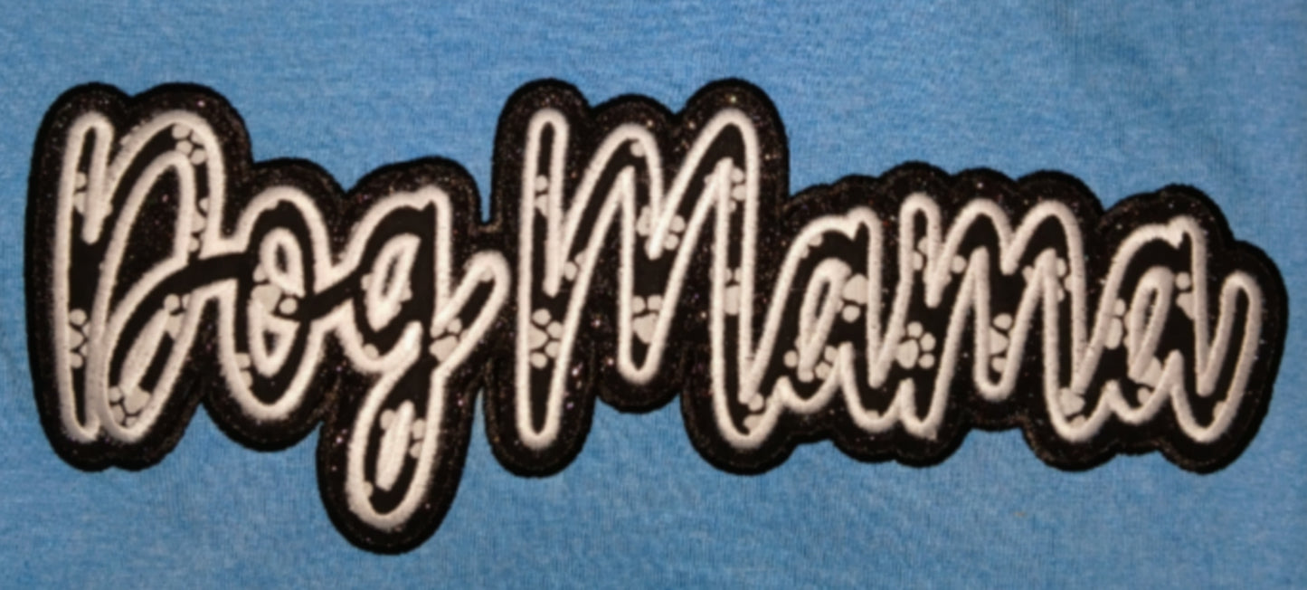 Dog Mama double applique, personalized embroidered t-shirt