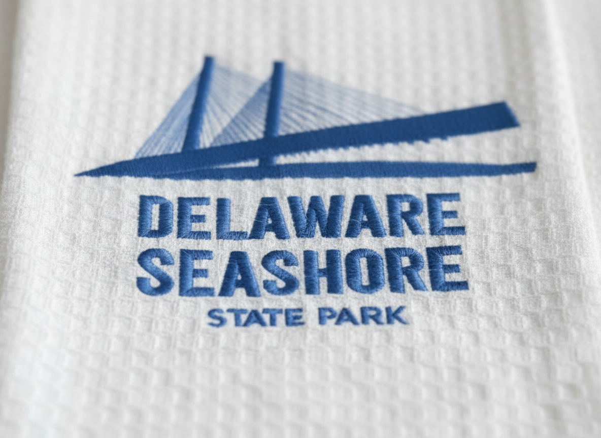 Delaware Seashore State Park Embroidered Kitchen Towel - Set of 2