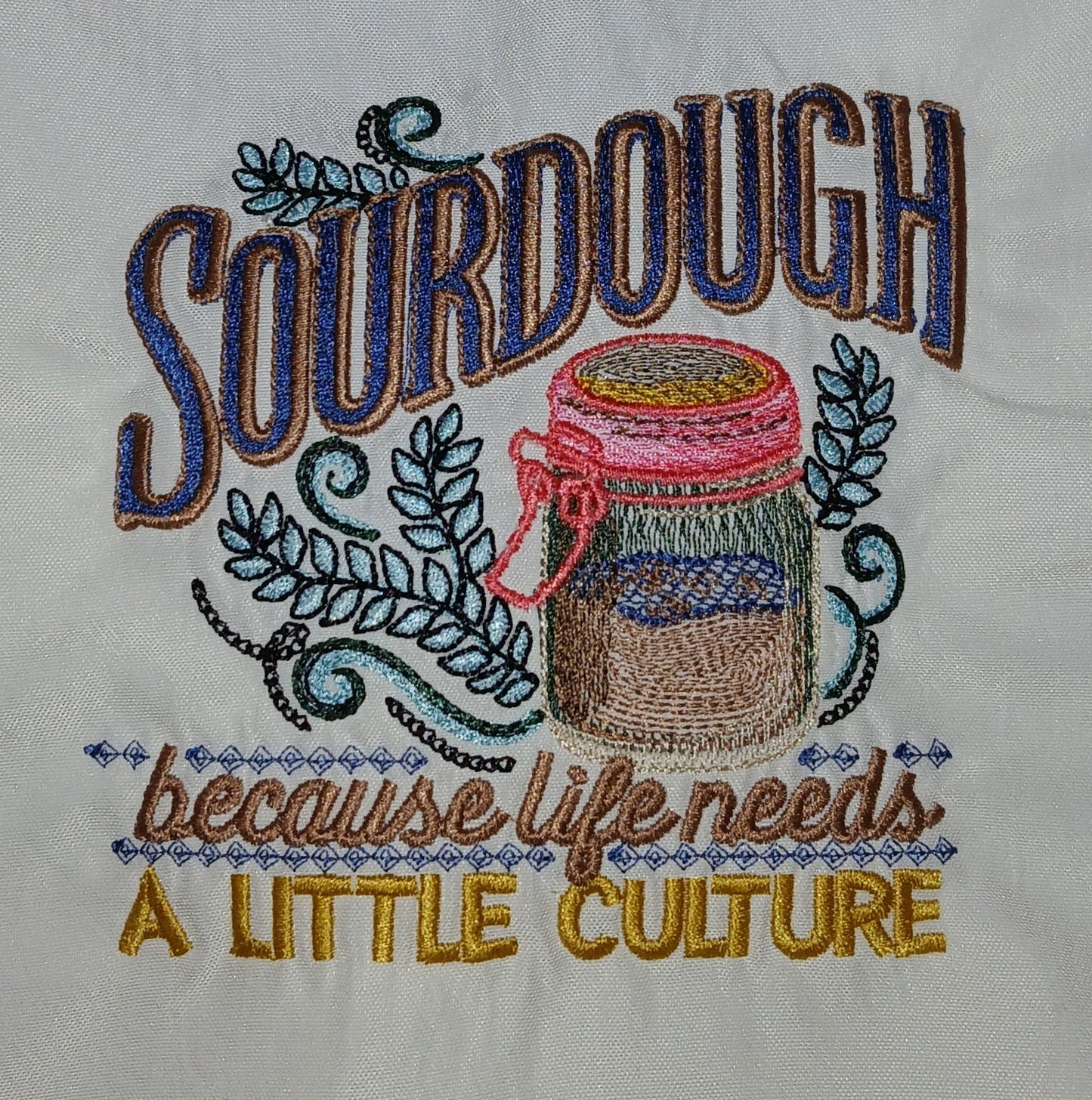 Sourdough Embroidered Kitchen Apron - "Because Life Needs A Little Culture" āØ