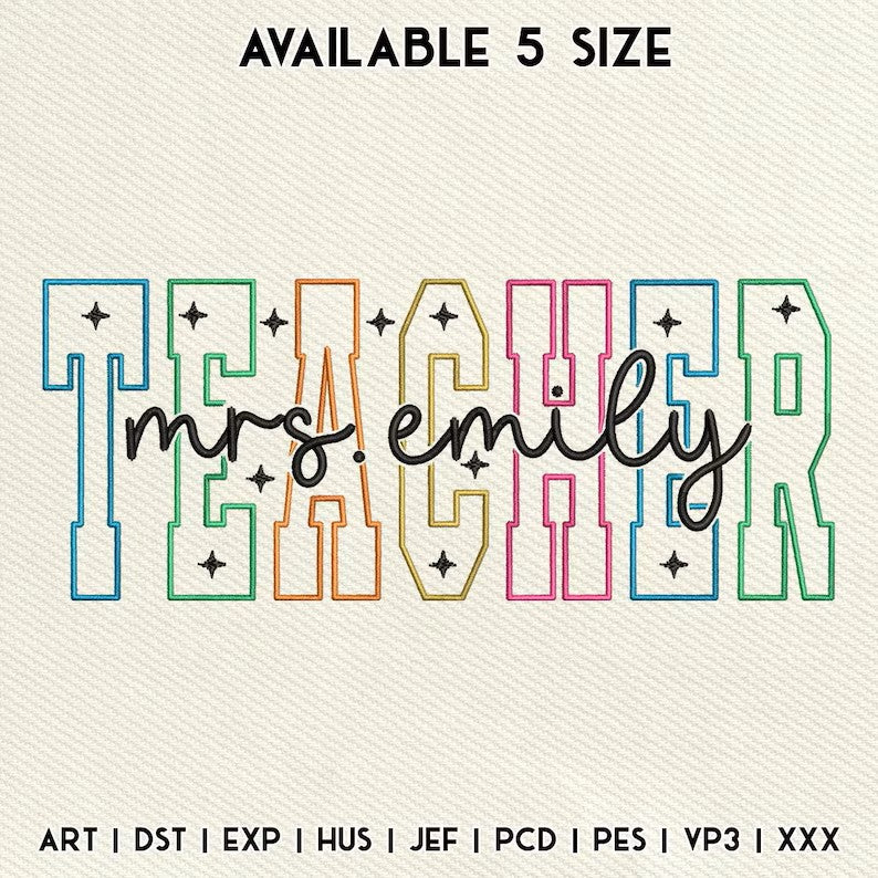 Personalized TEACHER Name Embroidered Sweatshirt