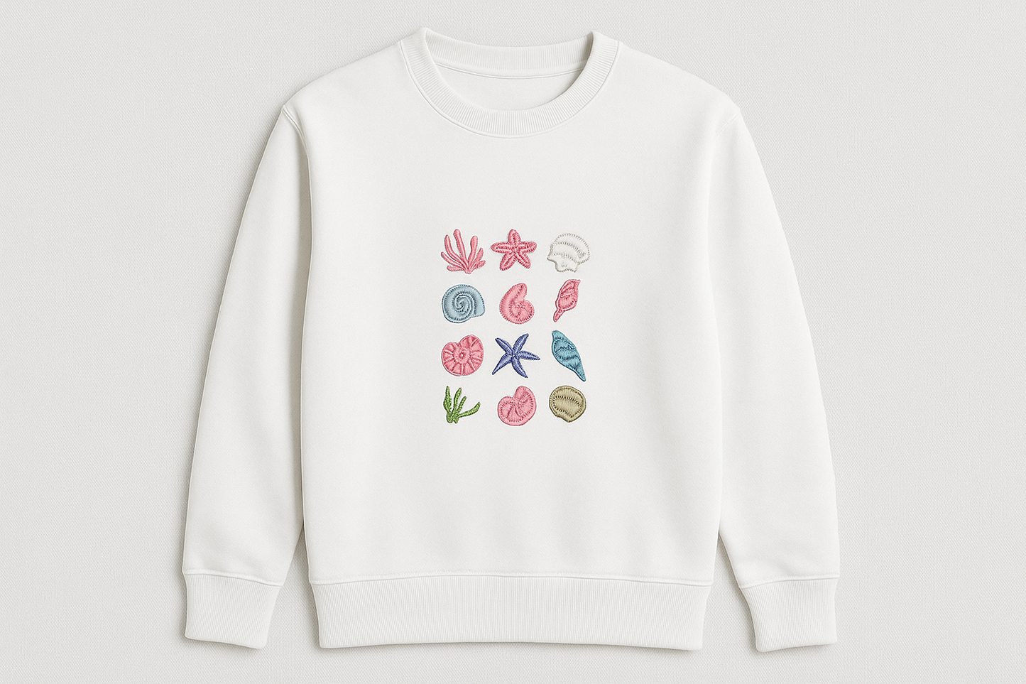 π Embroidered Seashell Sweatshirt - Ocean Themed Design π