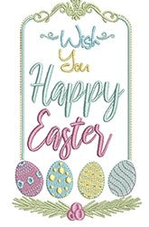 Wish You a Happy Easter Embroidered Kitchen Towels - Set of 2
