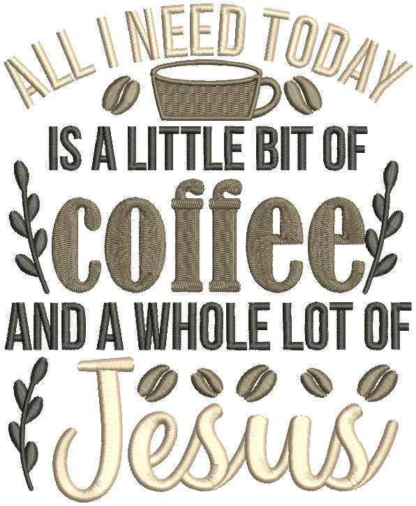 Coffee and Jesus Embroidered Kitchen Towel Set - Set of 2