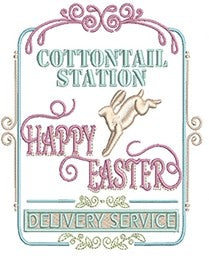 Cottontail Station Happy Easter Embroidered Kitchen Towels - Set of 2