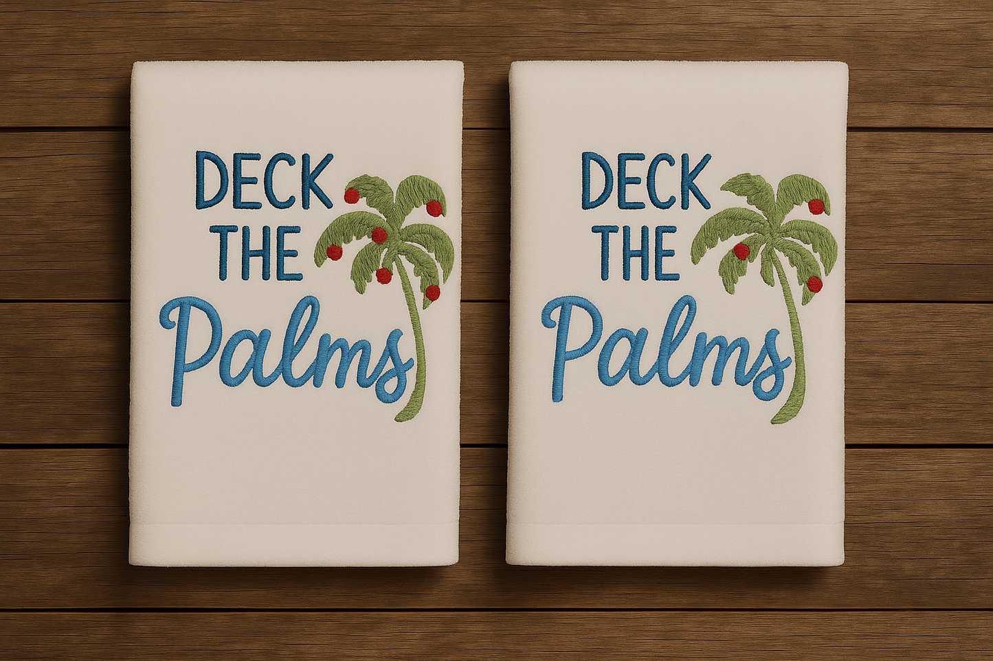 Deck the Palms Embroidered Hand Towels