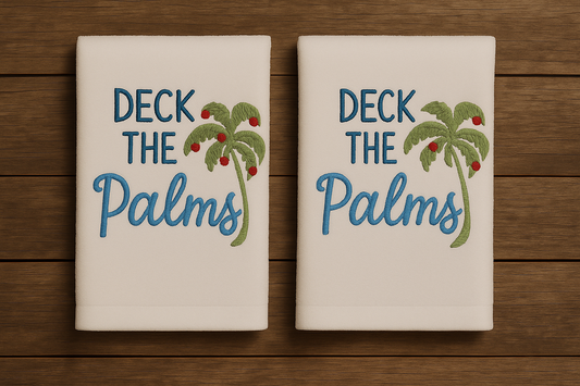 Deck the Palms Embroidered Hand Towels