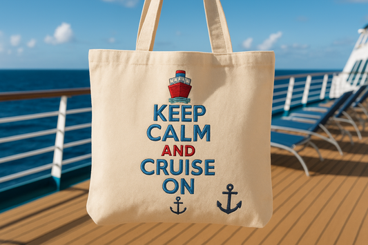 Cruise Themed Embroidered Canvas Tote Bags