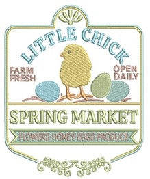 Little Chick Spring Market Embroidered Kitchen Towels - Set of 2