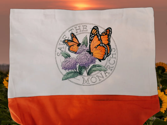 Save The Monarch Embroidered Tote Bag