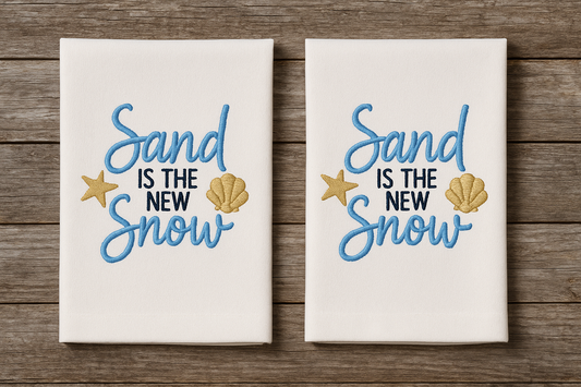 Sand is the New Snow Embroidered Hand Towels