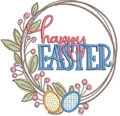 Happy Easter Embroidered Kitchen Towel Set - Waffle Weave