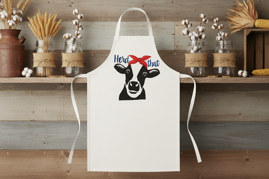 Apron with farmhouse background