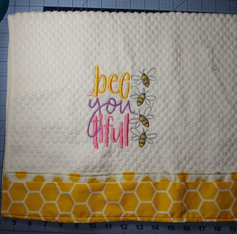 Embroidered Bee Towels - "Bee U Tiful"