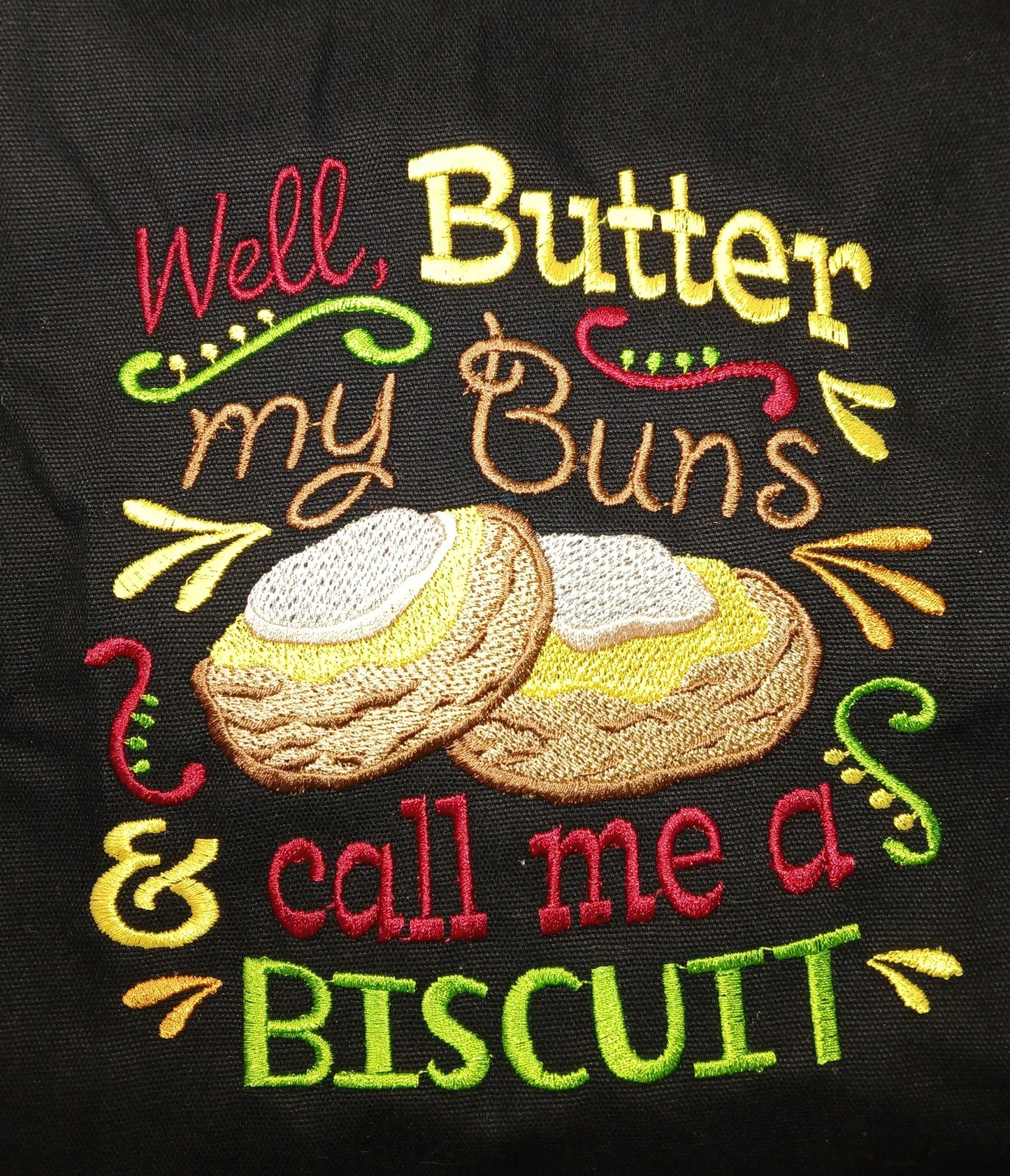 Embroidered Apron - "Well, Butter my Buns and Call Me a Biscuit!"