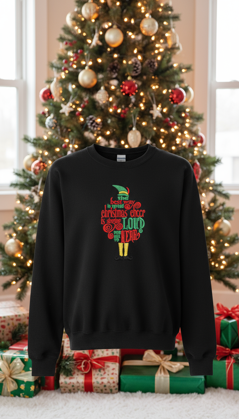 The Best Way to Spread Christmas Cheer Embroidered Sweatshirt