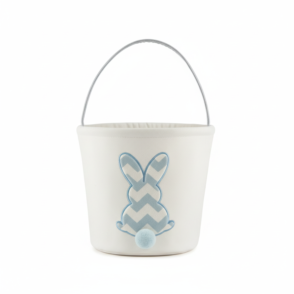 Personalized Embroidered Velour Easter Bunny Bucket