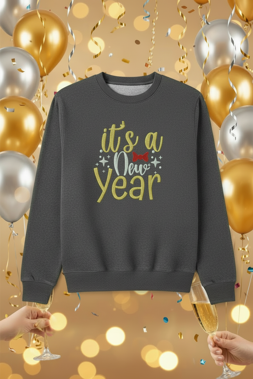 It's a New Year Embroidered Sweatshirt
