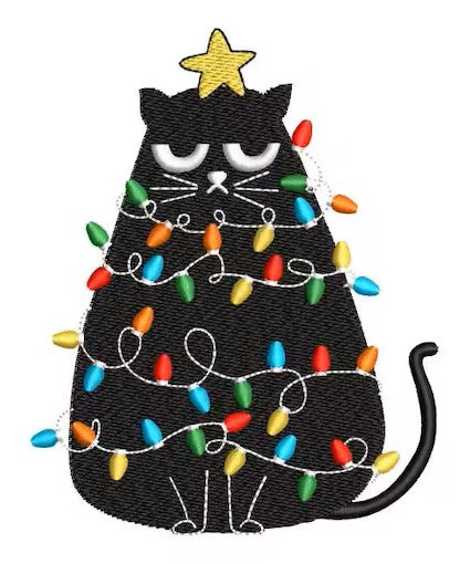 Grumpy Cat Christmas Tree Embroidered Sweatshirt