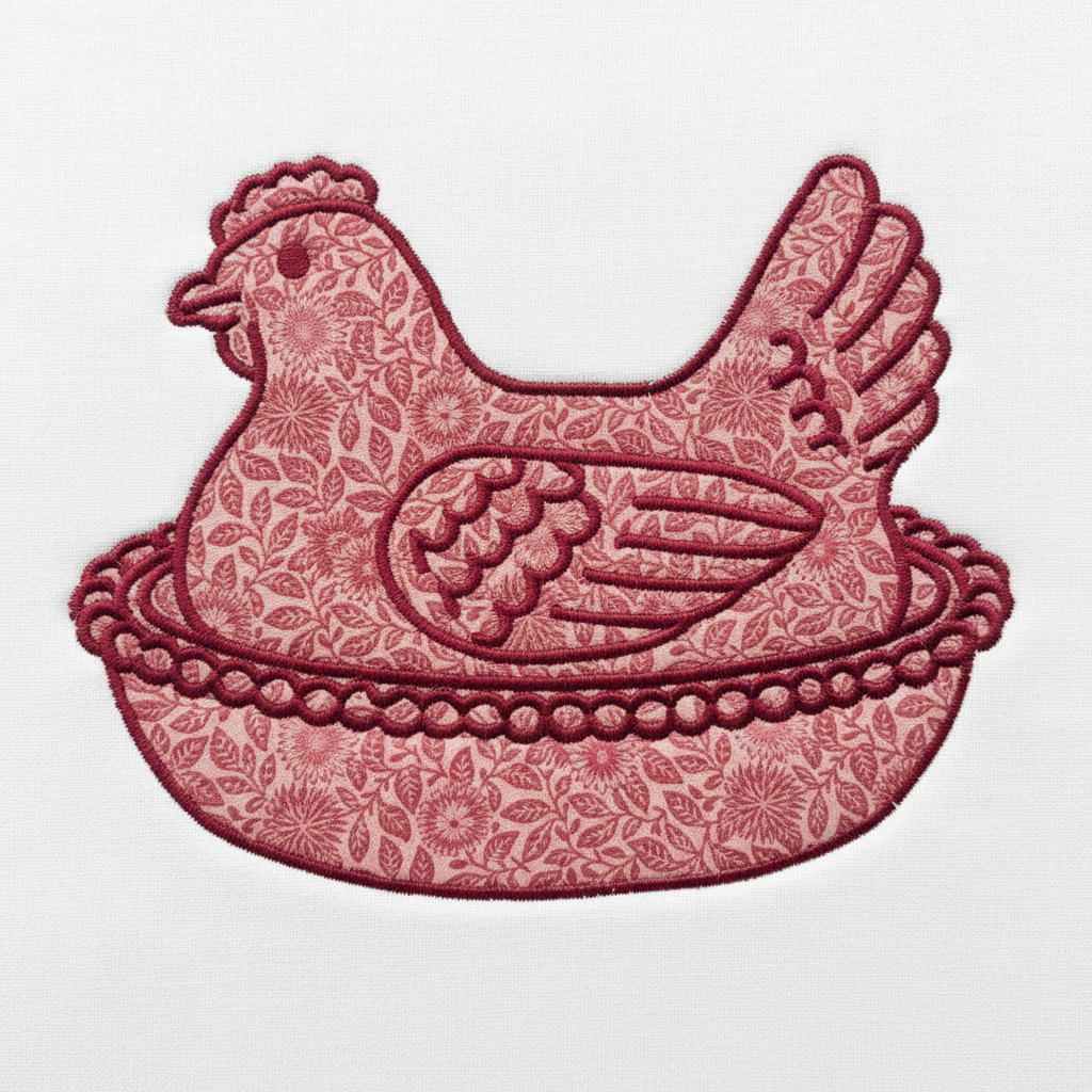 Vintage Charm: Glass Hen on a Nest Embroidered Sweatshirt 🐔✨