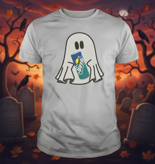 Halloween Embroidered Ghost holding a can of Sprite