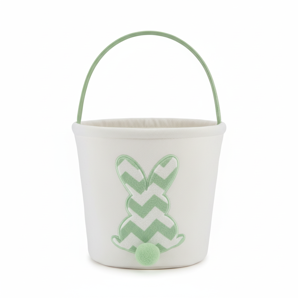 Personalized Embroidered Velour Easter Bunny Bucket