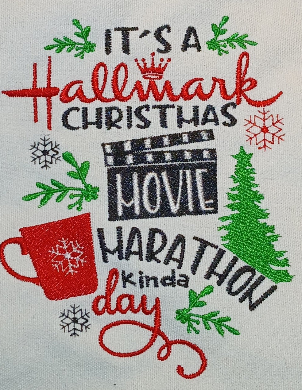 It's a Hallmark Christmas Movie Marathon Kinda Day Embroidered Sweatshirt