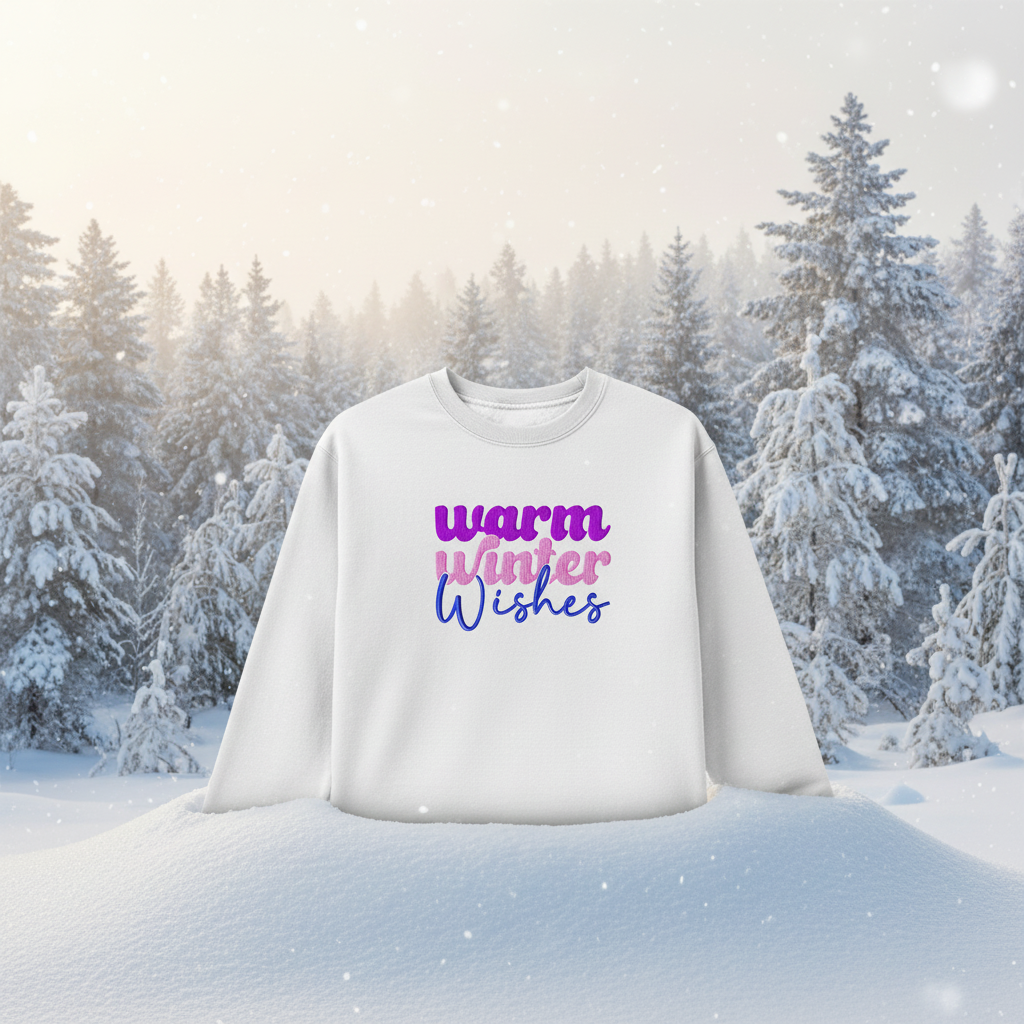 Warm Winter Wishes Embroidered Sweatshirt