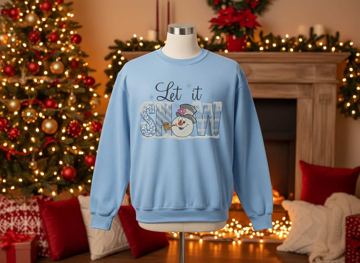 Let it Snow Frosty Embroidered Sweatshirt