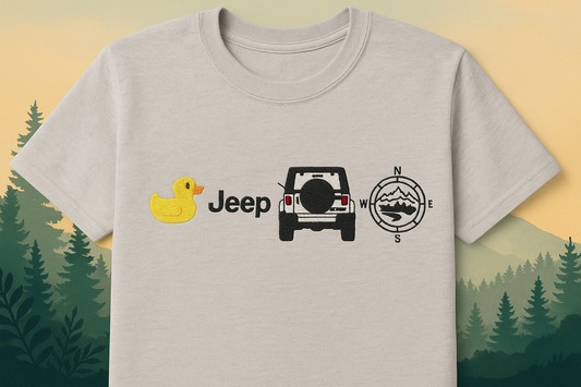 Duck Jeep Adventure Embroidered T-Shirt