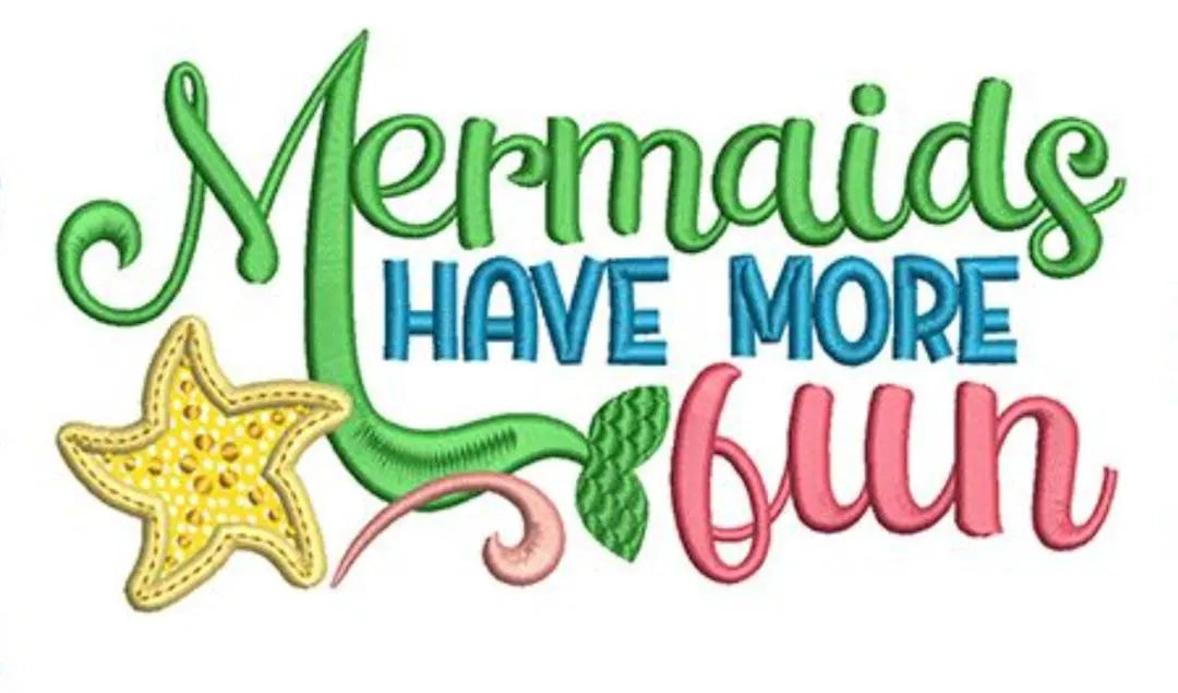 Mermaids Have More Fun Embroidered Tote Bag - Beach Mermaid Gift