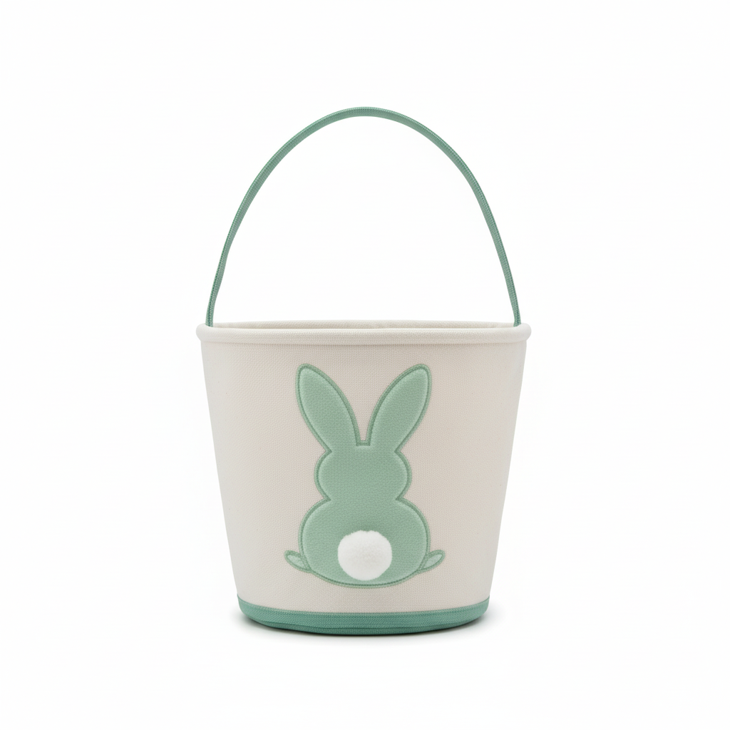Personalized Embroidered Velour Easter Bunny Bucket