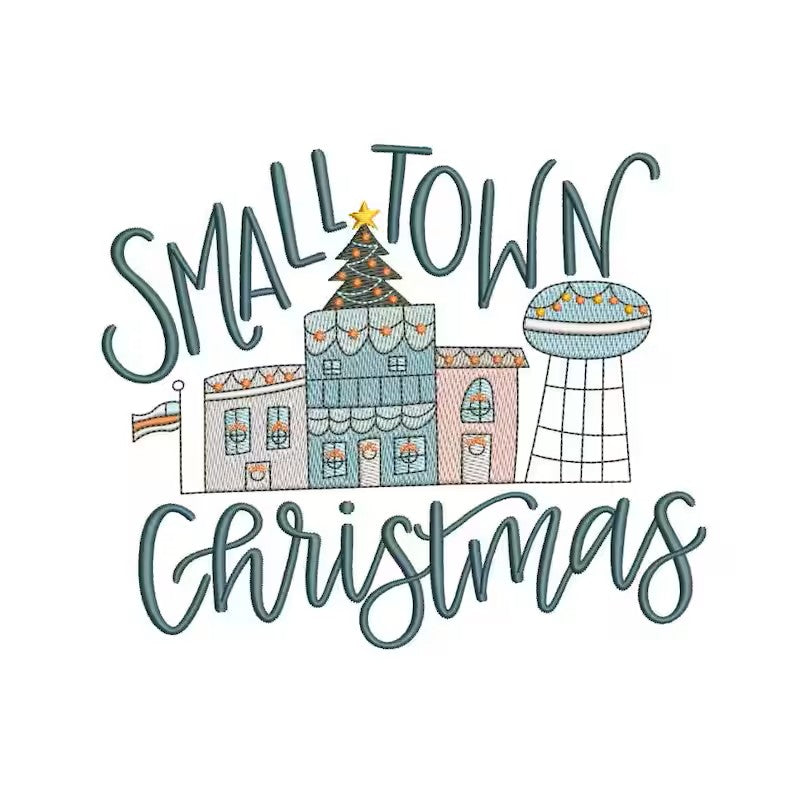 Small Town Christmas Embroidered Sweatshirt