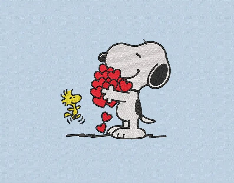 Snoopy & Woodstock Hearts Embroidered Sweatshirt