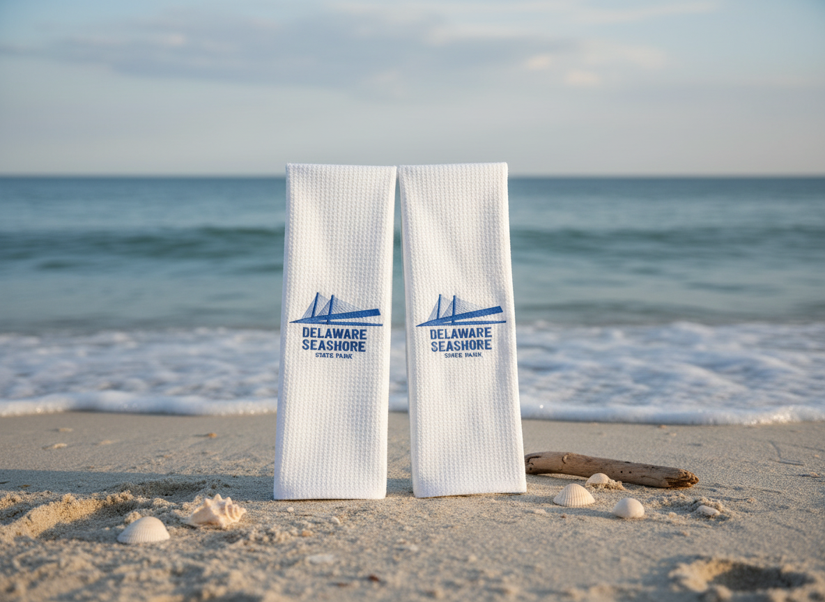 Delaware Seashore State Park Embroidered Kitchen Towel - Set of 2