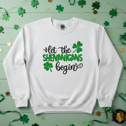 Let the Shenanigans Begin Embroidered Sweatshirt