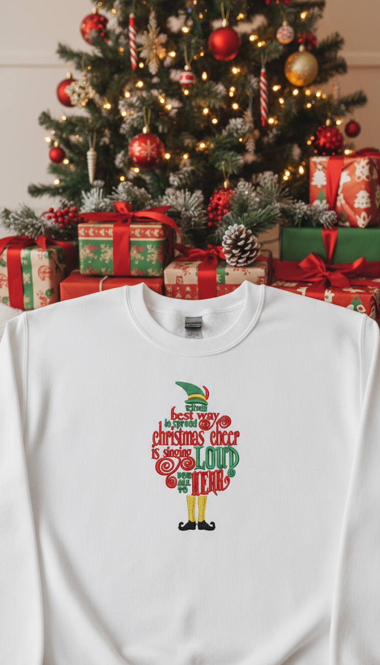The Best Way to Spread Christmas Cheer Embroidered Sweatshirt