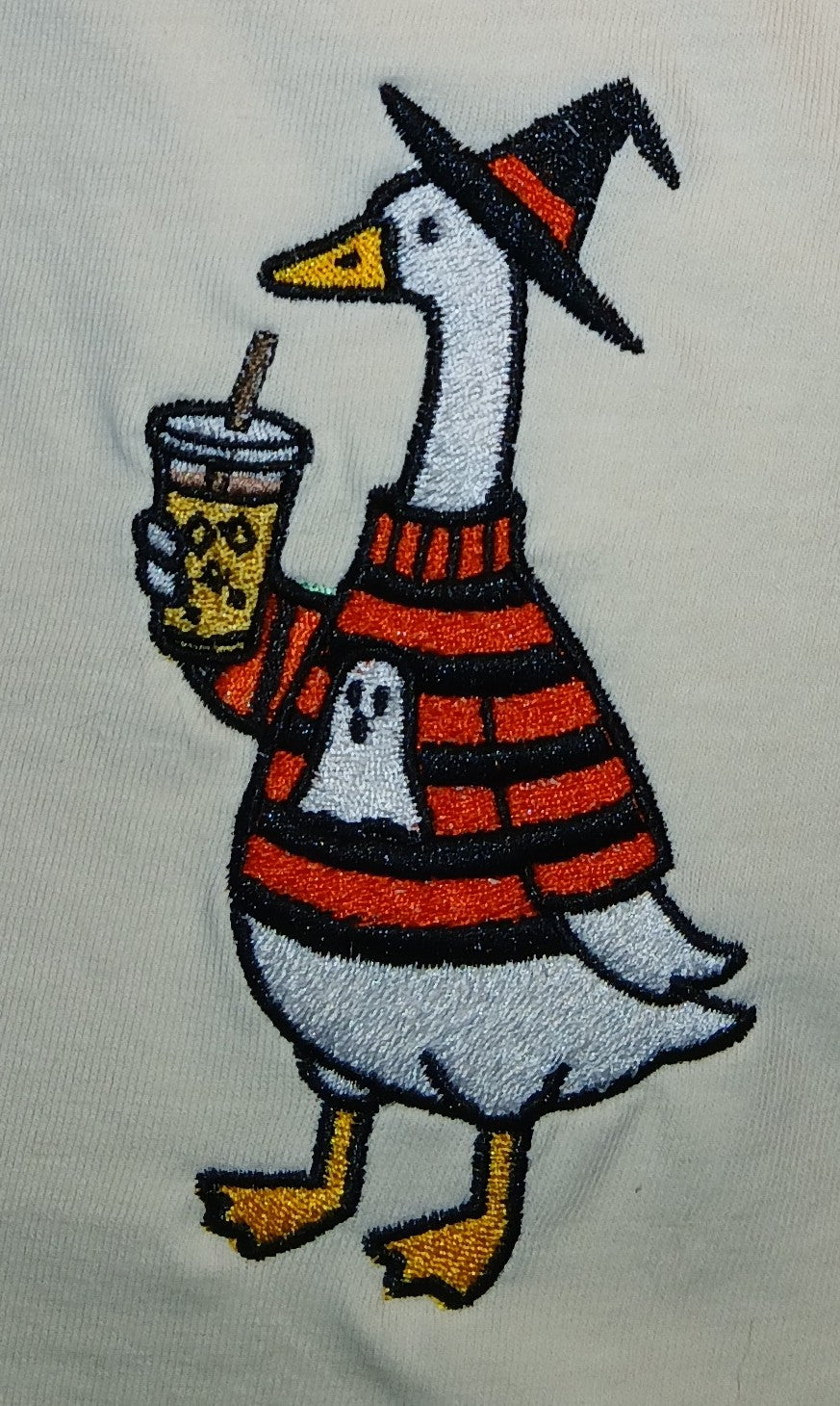 Halloween Witchy Goose Embroidered T-Shirt