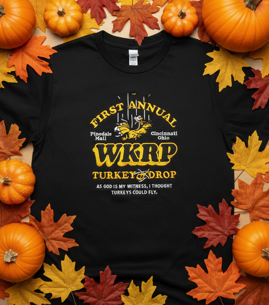 🦃 WKRP Turkey Drop T-Shirt - First Annual Pinedale Mall Cincinnati Ohio 📺